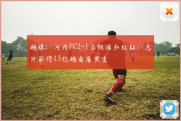 越媒：河内FC2-1击败浦和红钻，总计获得13亿越南盾奖金